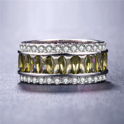 Chromatic Color Square Zircon Ring