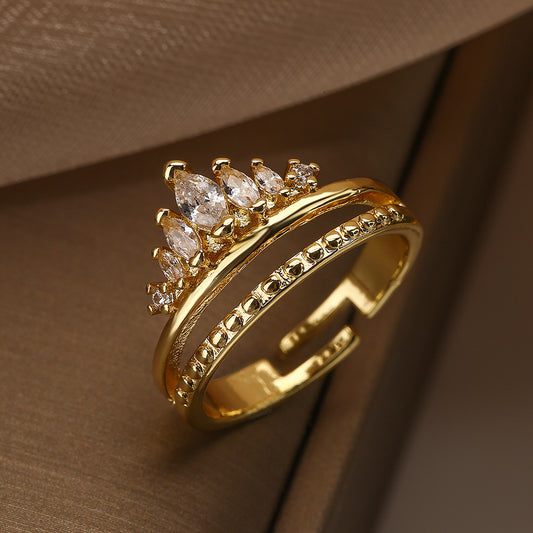 Crown Shape Full Stones Band Ring