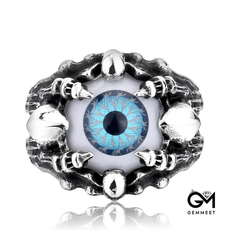 Stainless Steel Ghost Skull Eyeball Ring