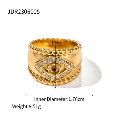 Evil Eye Punk Thick Band Ring