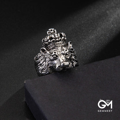 Retro Crown Lion King Ring