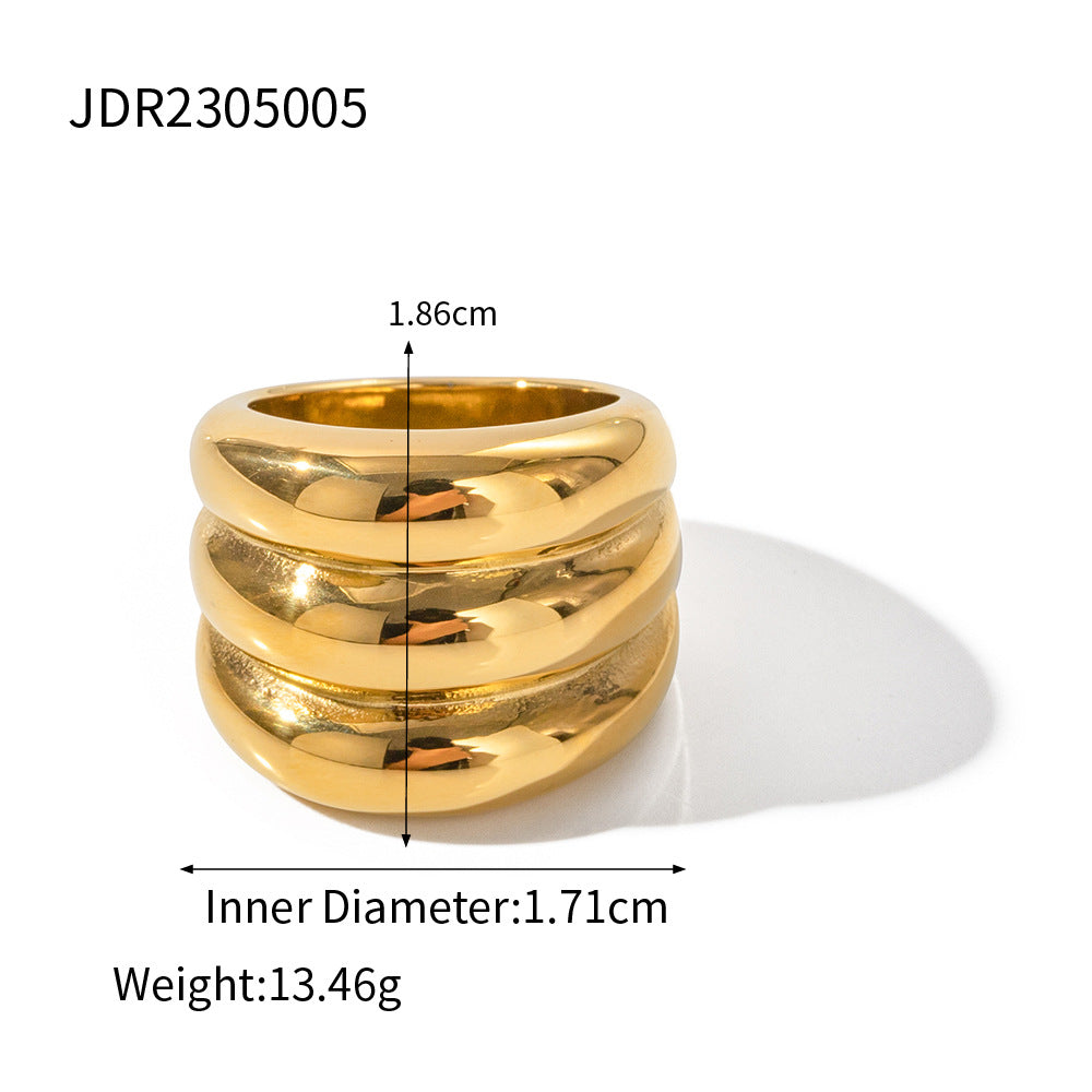 3 Layers Thick Chunky Band Ring