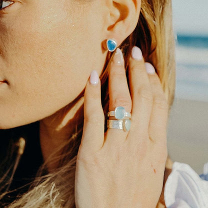 Irregular Sea Glass Ocean Ring