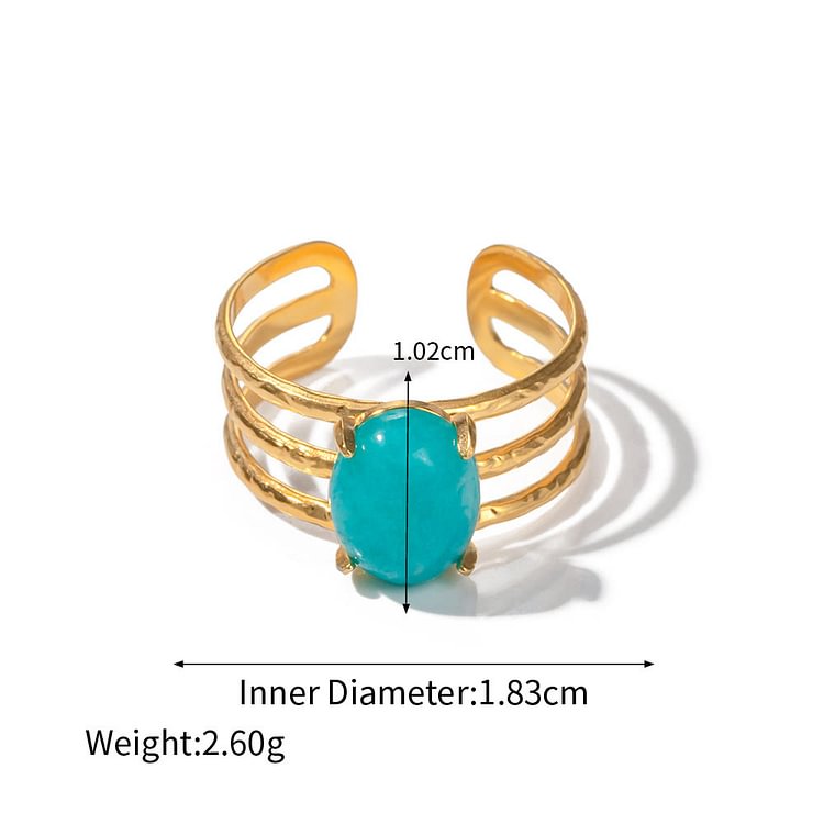 Fashion Turquoise Amazonite Adjustable Ring