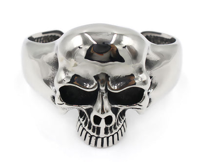 Vintage Men's Titanium Steel Open Cast Ghost Head Bracelet