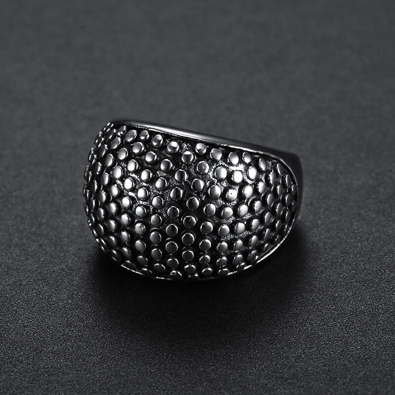 Vintage Simple Style Round Pockmarked Men's Ring