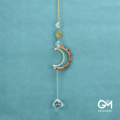 Sun Catcher Moon Sun Crystal Pendant