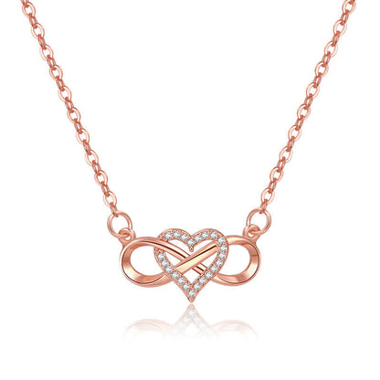 Infinity Heart Gold Plated Zircon Necklace