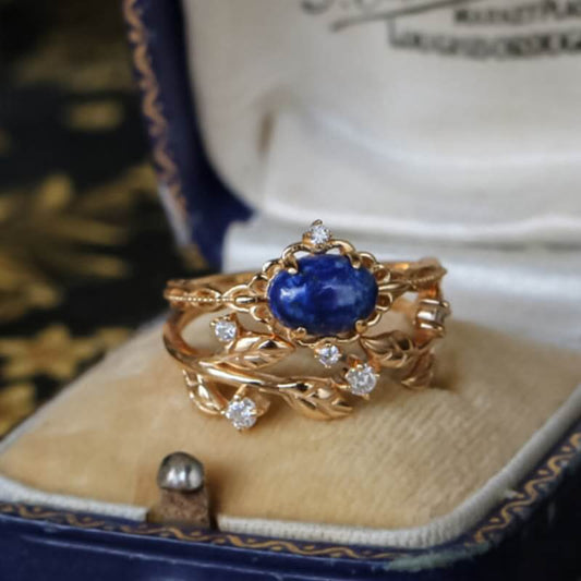 "All thoughts are stars" - Retro Lapis Lazuli Ring