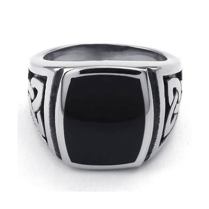 Titanium Steel Vinyl Hipster Men Vintage Ring