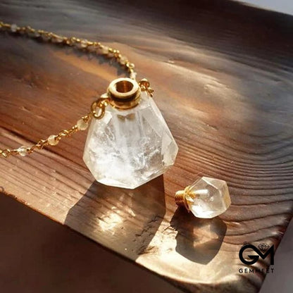 Crystal Perfume Bottle Necklace