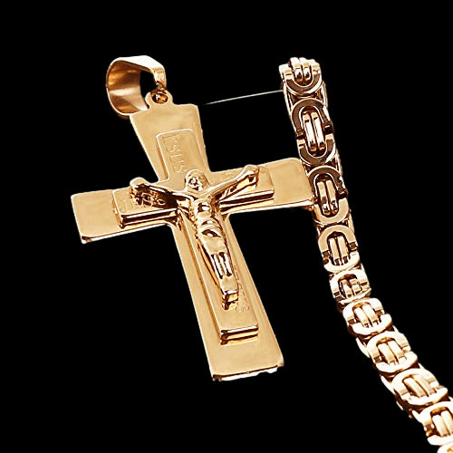 Men's Golden Cross Necklace