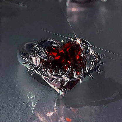 Dangerous Heart - Love Zircon Thorn Ring