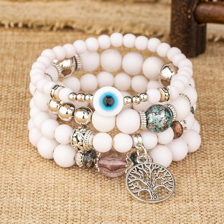 Bohemia Tree Of Life Beaded Bracelet Set