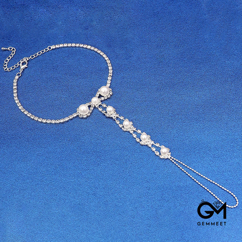 Temperament Summer Beach Pearl Zircon Anklet