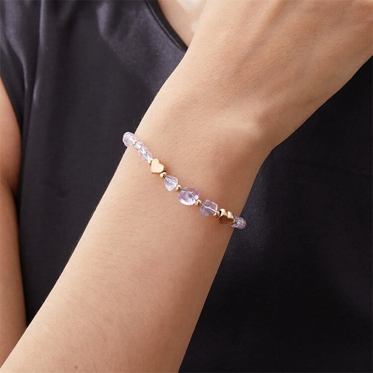 Irregular Natural Gravel Love Beaded Braided Bracelet