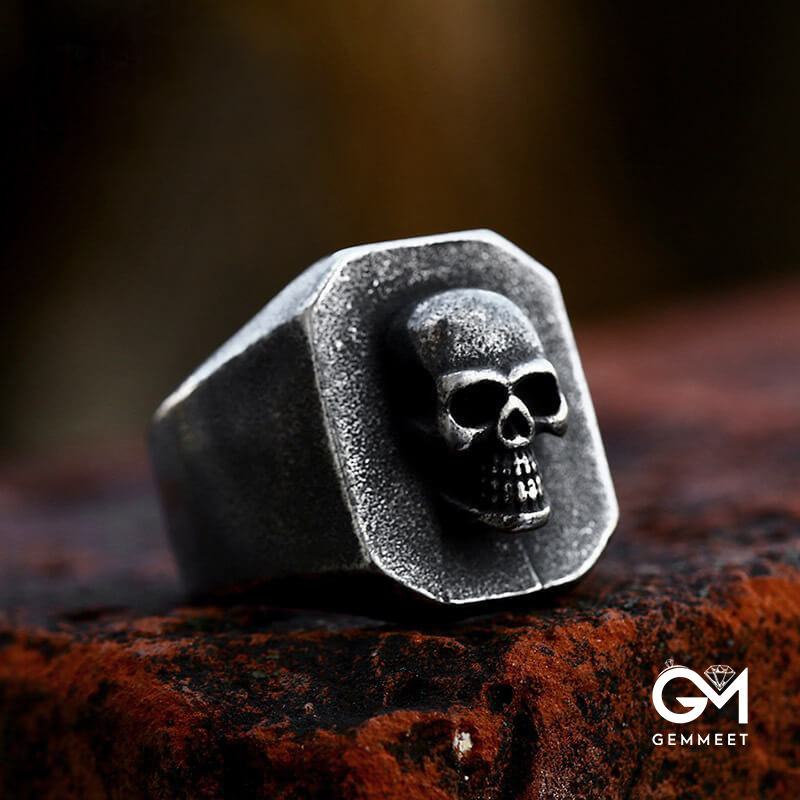 Vintage Punk Stainless Steel Three-dimensional Skull Ring