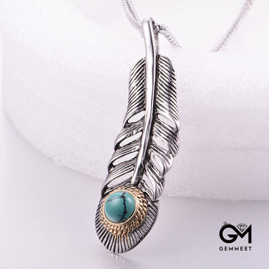 Cool Titanium Steel Feather Necklace