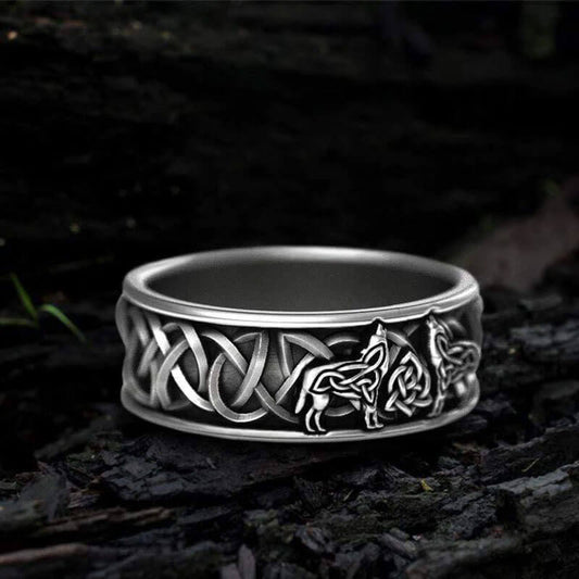 Fenris-wolf Stainless Steel Viking Ring