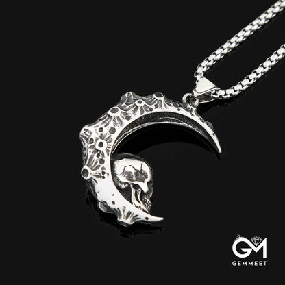 Moon Skull Titanium Steel Necklace