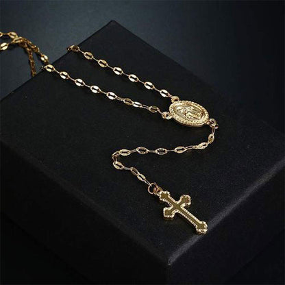 Ladies Exquisite Cross Rosary Necklace