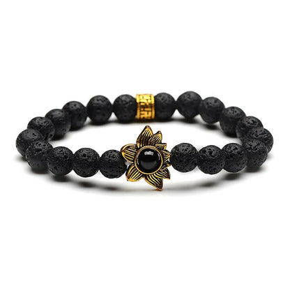 Lava Stone Lotus Bracelet