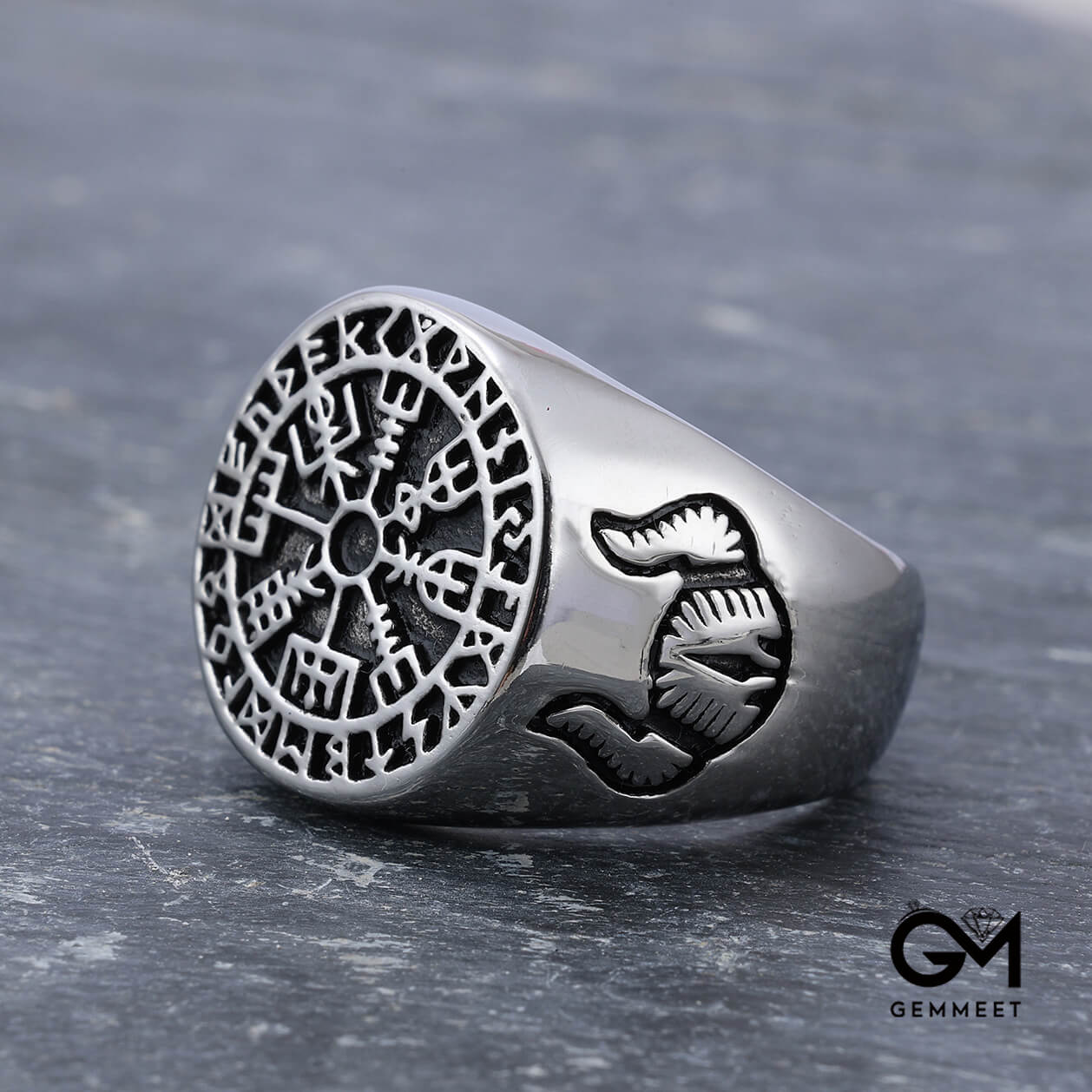 Viking Myth Horn Titanium Steel Men's Ring