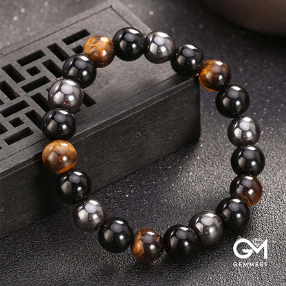 Tiger Eyr With Hematite Creativity Bracelet