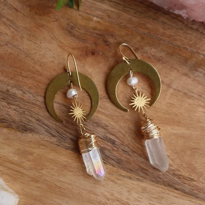 Bohemia Angel Aura Quartz Earrings