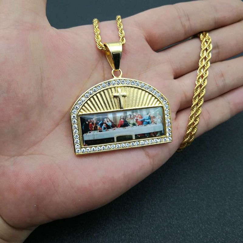 Hip Hop Jewelry Gold Plated Zirconia Thirteen Apostles Pendant