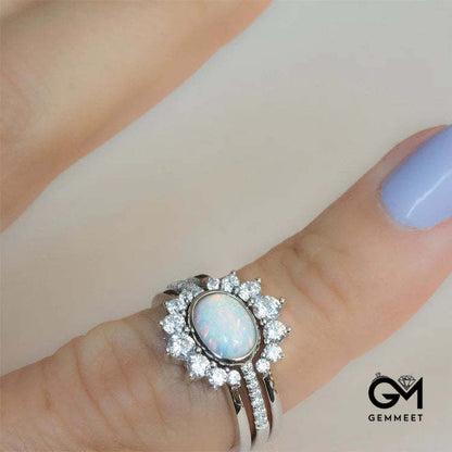 Opal Stacking Three Layer Ring Ring