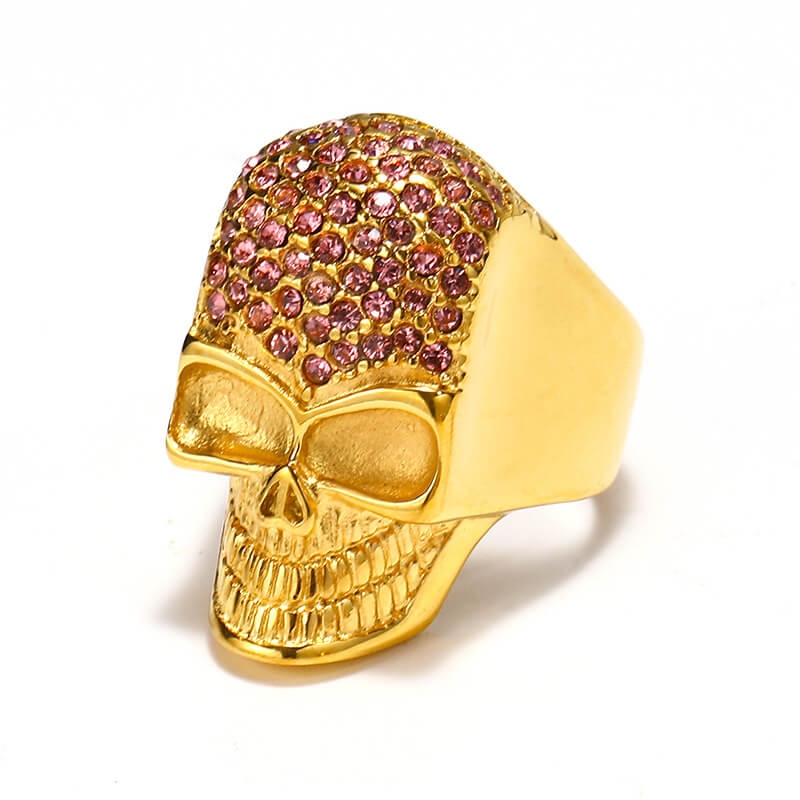 Halloween Funny Vintage Inlaid Zircon Skull Ring