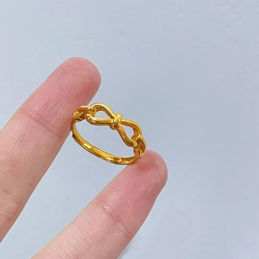 Beautiful Simple Golden Bow Open Ring