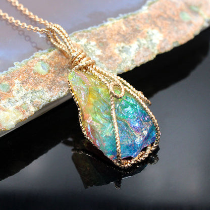 Natural Irregularity Color Stone Necklace