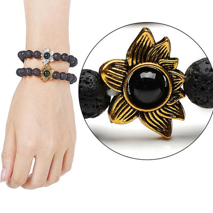 Lava Stone Lotus Bracelet