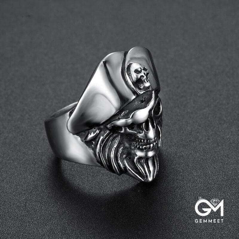 Stainless Steel One-eyed Beard Pirate Ring