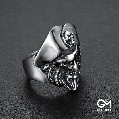 Stainless Steel One-eyed Beard Pirate Ring