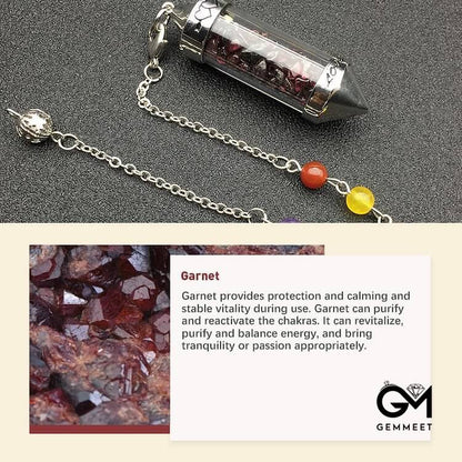 Chakra Colored Crystal Meditation Pendulum