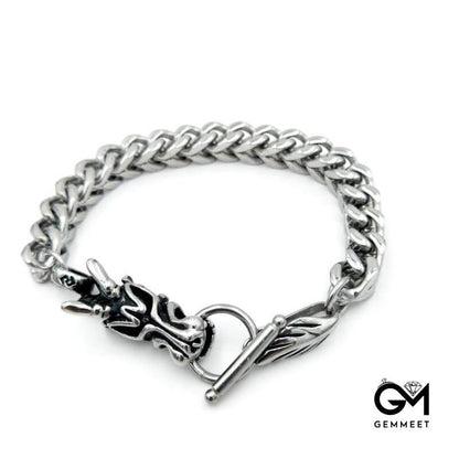 Silver Colored Punk Hip Hop Tap Bracelet