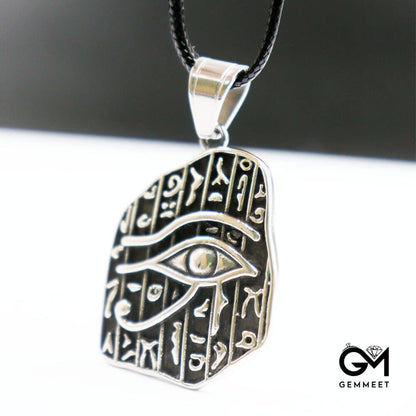 Vintage Black Egyptian Hieroglyphics Pendant