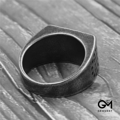 Double Gun 1776 Square Men's Titanium Steel Ring