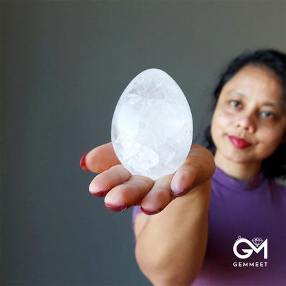 Easter Clear Quartz Miracle of Life Crystal Egg