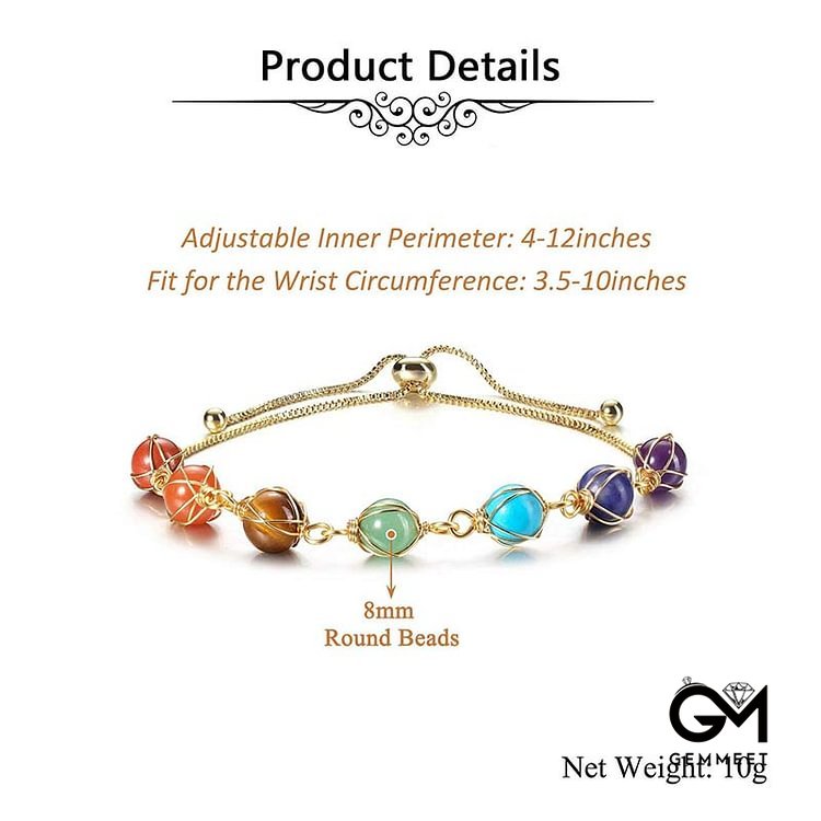 Chakra  Golden Color Adjustable Yoga Bracelet