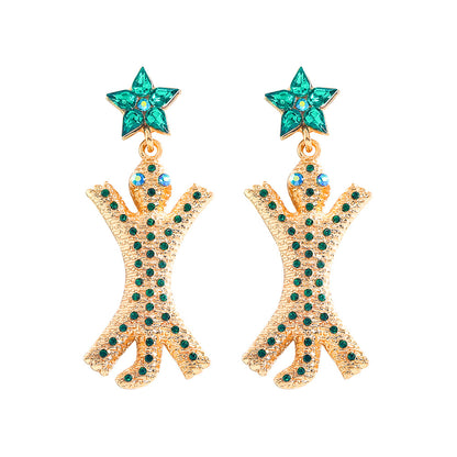 Animal Creative Alloy Inlaid Zircon Turtle Star Earrings