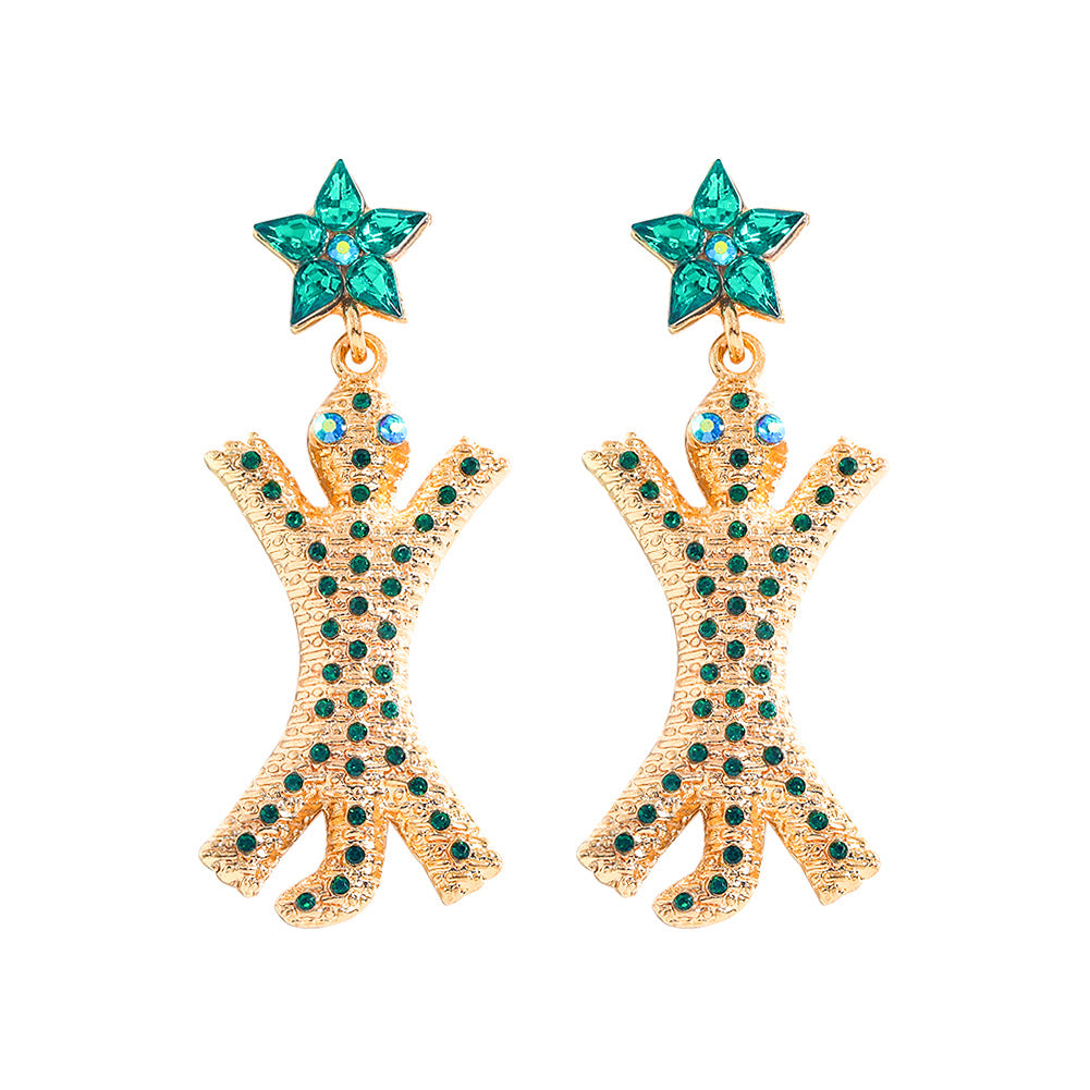 Animal Creative Alloy Inlaid Zircon Turtle Star Earrings