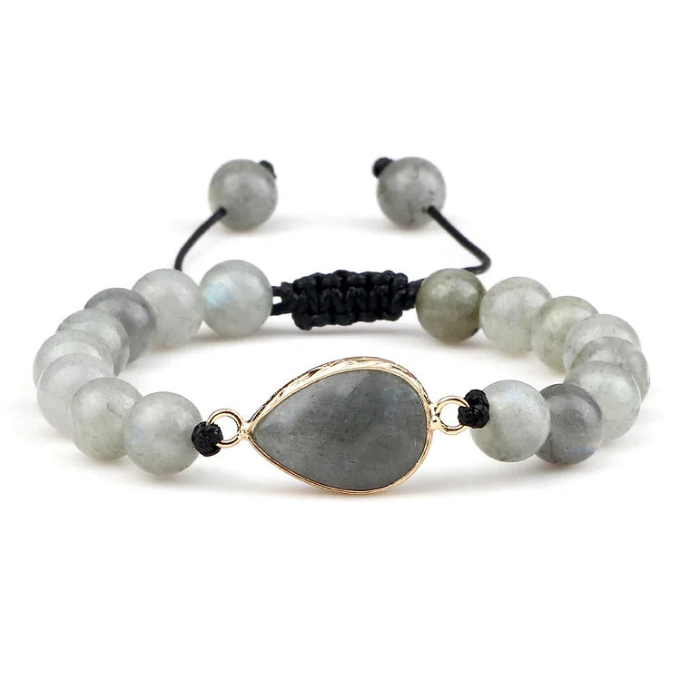 Labradorite Stone Beaded Opalite Bracelet