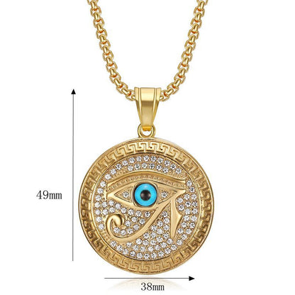 Hip Hop Jewelry Electroplated Zirconia Eye of Horus Pendant