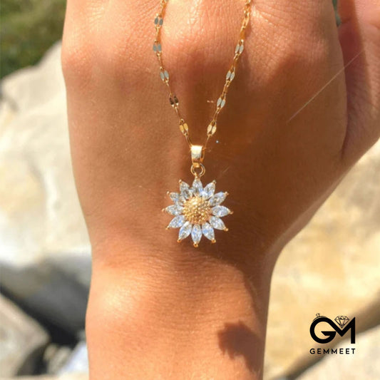 You Are My Sunshine" Sunflower Necklace