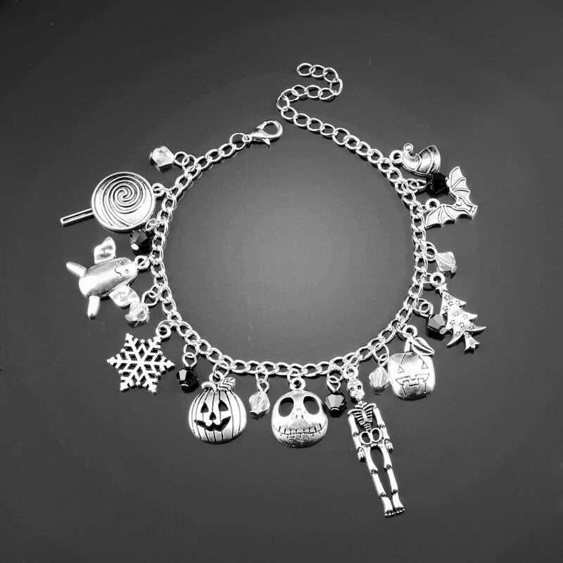 Halloween Horror Bracelet Exaggerated Combination Pumpkin Skull Snowflake Jewelry