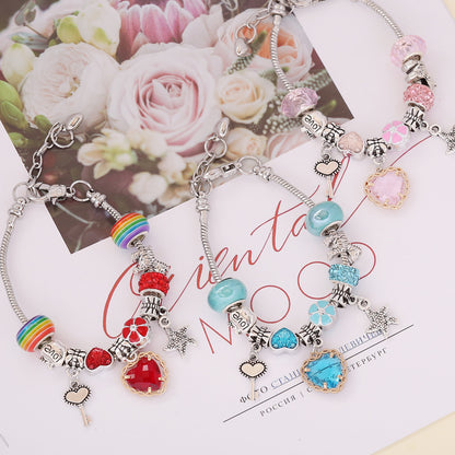 DIY Colored Love Crystal Bracelet